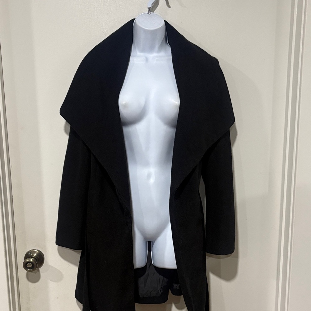Love Tree Black Soft Knit Trench Cardigan Winter Wrap Coat Size Medium - Picture 4 of 11